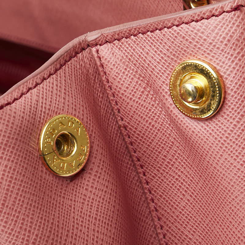 プラダ 三角ロゴプレート ガレリア ハンドバッグ ショルダーバッグ 2WAY BN1874 ピンク サフィアーノ レザー レディース PRADA 【中古】