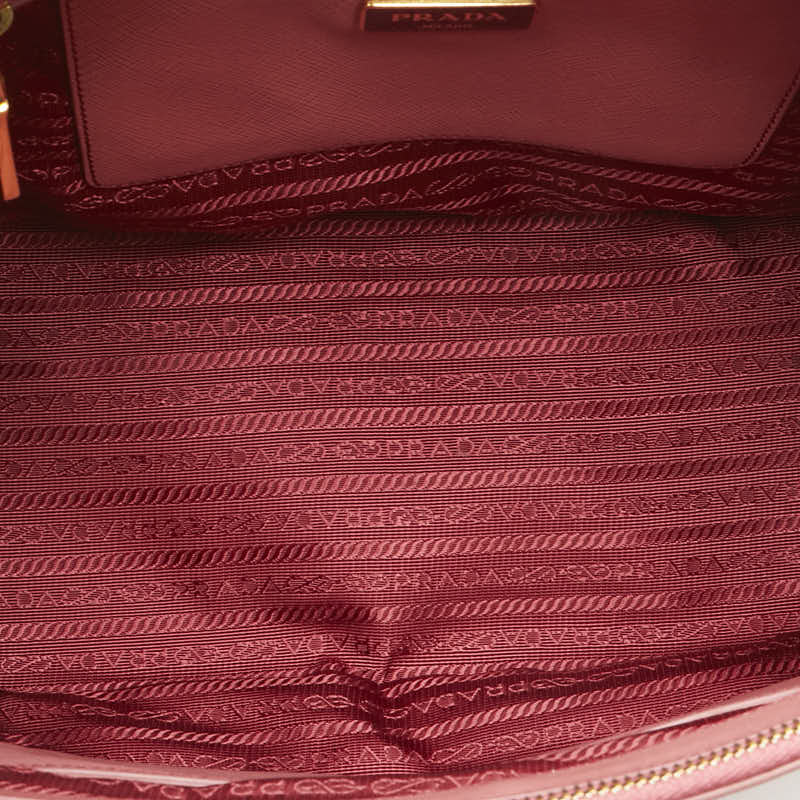 プラダ 三角ロゴプレート ガレリア ハンドバッグ ショルダーバッグ 2WAY BN1874 ピンク サフィアーノ レザー レディース PRADA 【中古】