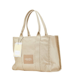 マークジェイコブス ザ ミディアム トラベラー グラフィック トートバッグ ベージュ ホワイト キャンバス レディース MARC JACOBS 【中古】
