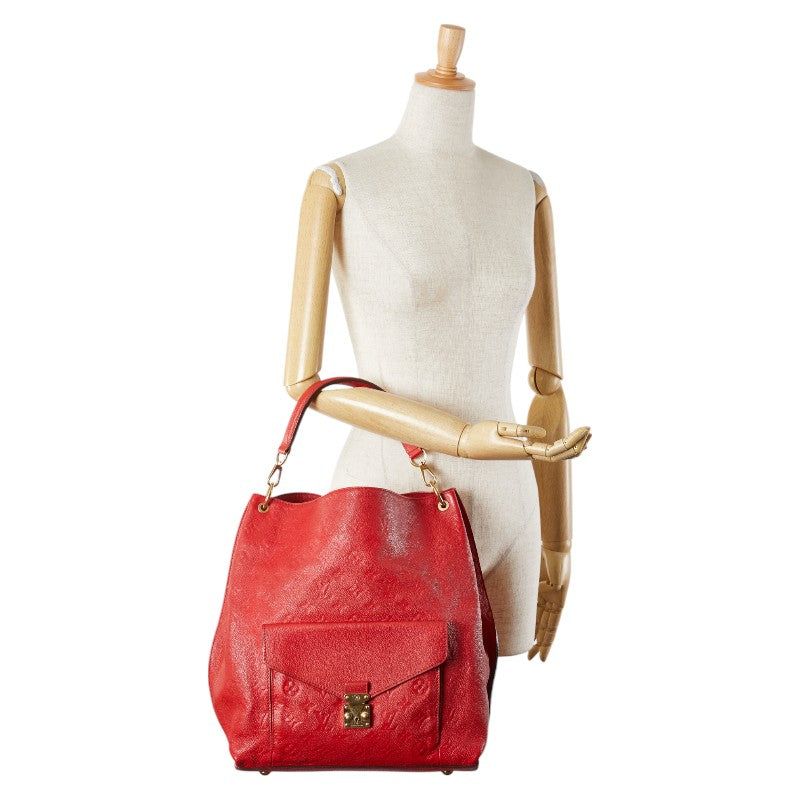 ルイ ヴィトン モノグラム アンプラント メティス ハンドバッグ M40811 レッド レザー レディース LOUIS VUITTON 【中古】