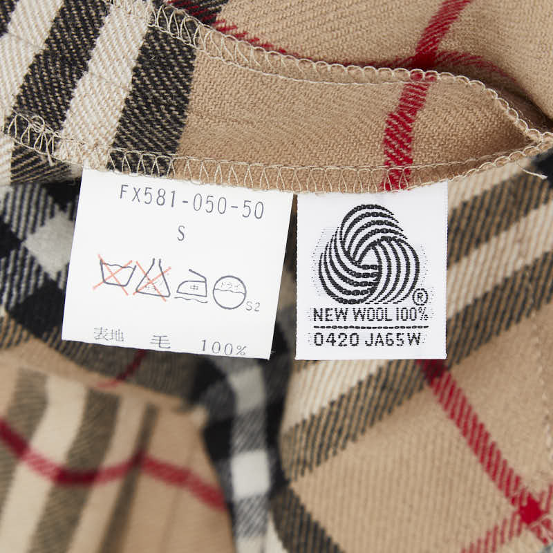 バーバリー ノバチェック スカート サイズ：S ベージュ マルチカラー ウール レディース BURBERRY 【中古】