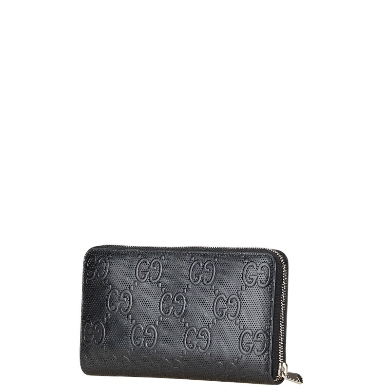 グッチ GGエンボス ジップアラウンド オーガナイザー 長財布 625563 ブラック レザー レディース GUCCI 【中古】