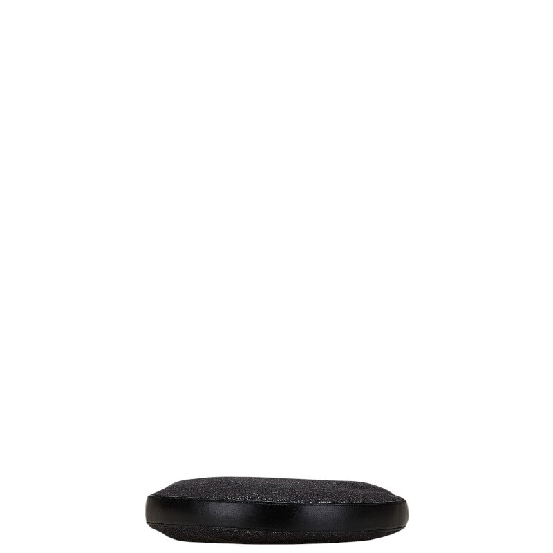 ブルガリ アスコット ロゴマニア ハンドバッグ ワンショルダーバッグ ブラック デニム レザー レディース BVLGARI 【中古】