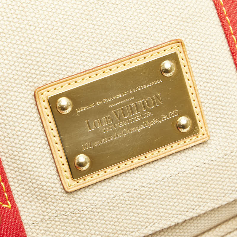 ルイ ヴィトン アンティグア ブザスPM ショルダーバッグ M40041 ベージュ レッド キャンバス レザー レディース LOUIS VUITTON 【中古】