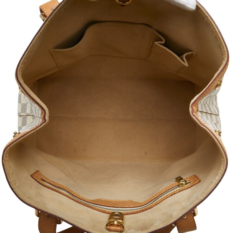 ルイ ヴィトン ダミエ アズール ハムステッドMM トートバッグ ショルダーバッグ N51206 ホワイト PVC レザー レディース LOUIS VUITTON 【中古】