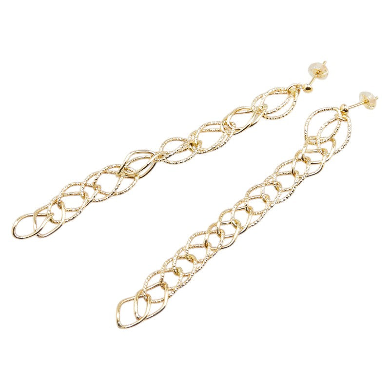 K18YG イエローゴールド スイング スタッド ピアス レディース 【中古】