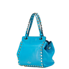 ヴァレンティノ ガラヴァーニ ロックスタッズ ミニ ショルダーバッグ ハンドバッグ 2WAY ブルー レザー レディース VALENTINO 【中古】