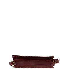 カルティエ マストライン 斜め掛け ショルダーバッグ ボルドー レザー レディース CARTIER 【中古】