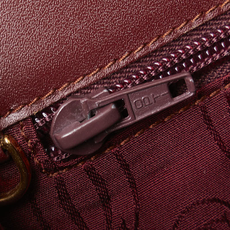 カルティエ マストライン 斜め掛け ショルダーバッグ ボルドー レザー レディース CARTIER 【中古】