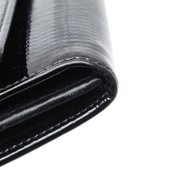 カルティエ ハッピーバースデー 長財布 ブラック エナメル レディース CARTIER 【中古】