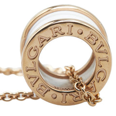 ブルガリ ビーゼロワン ペンダントネックレス ゴールド ホワイト K18PG ピンクゴールド セラミック レディース BVLGARI 【中古】