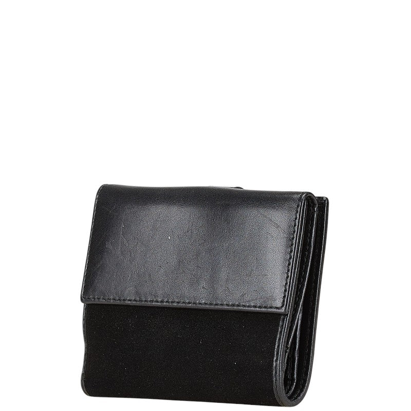 グッチ ジャッキー 三つ折り財布 035 2126 2129 ブラック ゴールド レザー スエード レディース GUCCI 【中古】