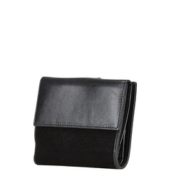グッチ ジャッキー 三つ折り財布 035 2126 2129 ブラック ゴールド レザー スエード レディース GUCCI 【中古】