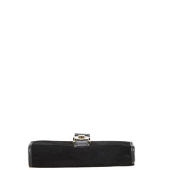 グッチ ジャッキー 三つ折り財布 035 2126 2129 ブラック ゴールド レザー スエード レディース GUCCI 【中古】