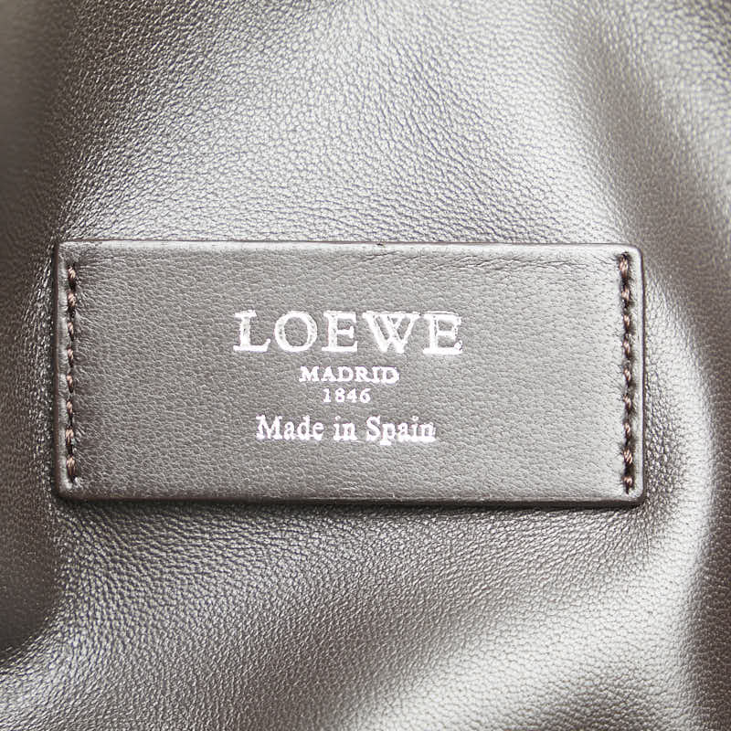 ロエベ アマソナ ステッチ パイソン ハンドバッグ トートバッグ ブラック ホワイト ブラウン レザー レディース LOEWE 【中古】