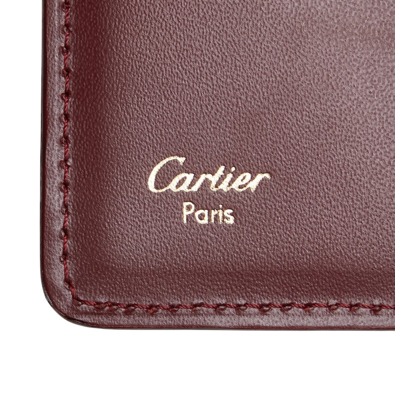 カルティエ マストライン 6連 キーケース ボルドー ワインレッド レザー レディース CARTIER 【中古】