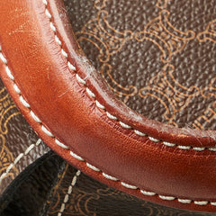 セリーヌ マカダム ショルダーバッグ トートバッグ ブラウン PVC レザー レディース CELINE 【中古】