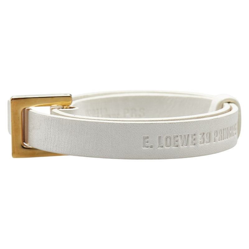 ロエベ ブレスレット ホワイト レザー レディース LOEWE 【中古】