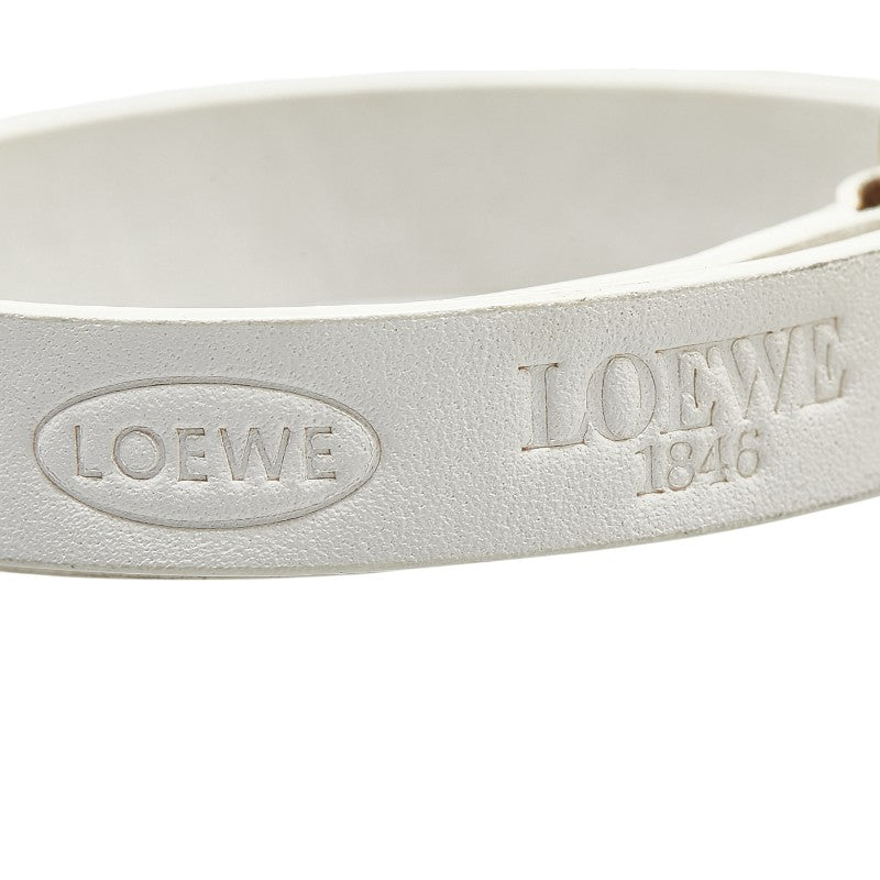 ロエベ ブレスレット ホワイト レザー レディース LOEWE 【中古】