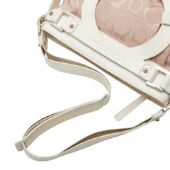 サルヴァトーレフェラガモ ガンチーニ ワンショルダーバッグ AU-21 5866 ピンク ホワイト キャンバス レザー レディース Salvatore Ferragamo 【中古】