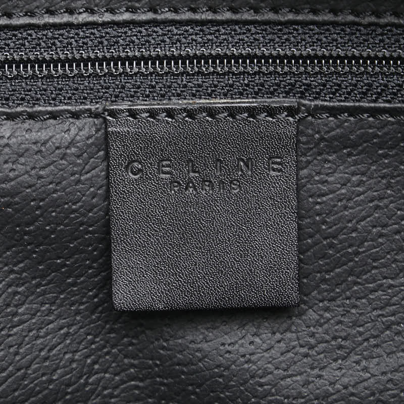 セリーヌ マカダム ハンドバッグ ブラック ブラウン PVC レザー レディース CELINE 【中古】
