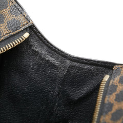 セリーヌ マカダム ハンドバッグ ブラック ブラウン PVC レザー レディース CELINE 【中古】