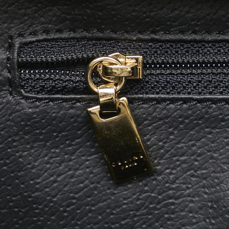セリーヌ マカダム ハンドバッグ ブラック ブラウン PVC レザー レディース CELINE 【中古】