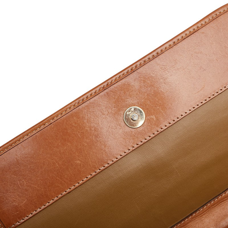 セリーヌ マカダム 斜め掛け ショルダーバッグ ブラウン PVC レザー レディース CELINE 【中古】