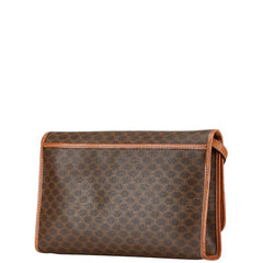 セリーヌ マカダム 斜め掛け ショルダーバッグ ブラウン PVC レザー レディース CELINE 【中古】