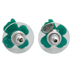 シャネル ココマーク クローバー モチーフ ピアス グリーン シルバー プラスチック メタル レディース CHANEL 【中古】