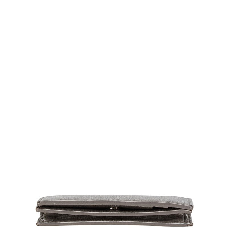サンローラン カードケース パスケース 468994 グレー レザー レディース SAINT LAURENT 【中古】