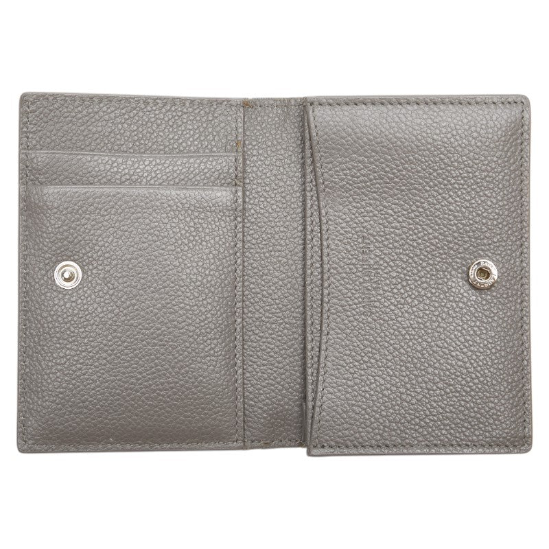 サンローラン カードケース パスケース 468994 グレー レザー レディース SAINT LAURENT 【中古】