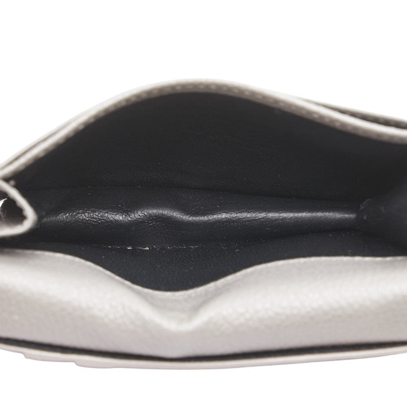 サンローラン カードケース パスケース 468994 グレー レザー レディース SAINT LAURENT 【中古】