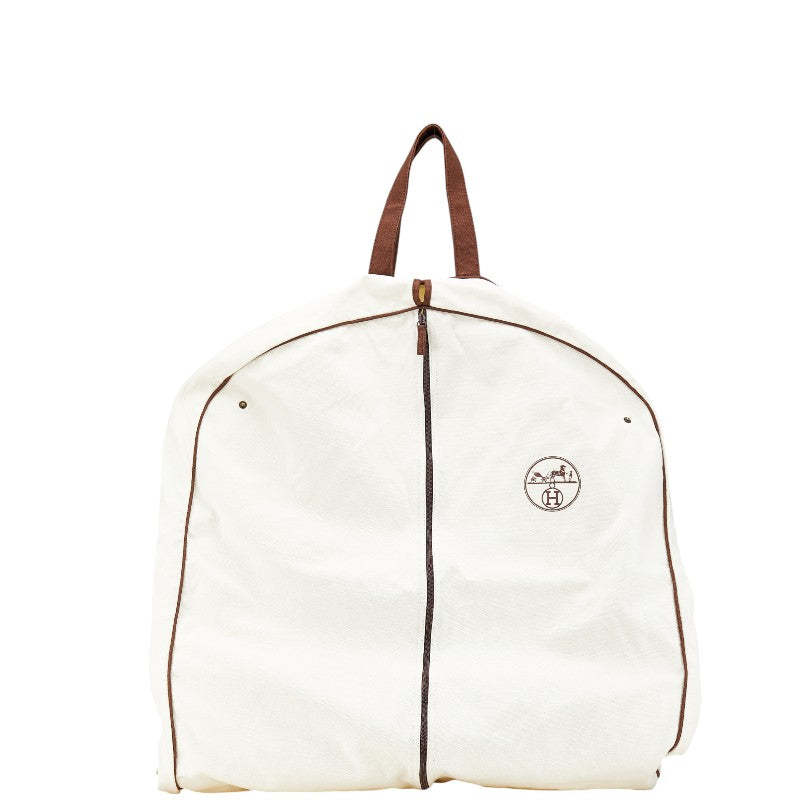 エルメス ガーメントケース スーツカバー アイボリー ブラウン キャンバス レディース HERMES 【中古】