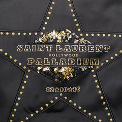 サンローラン パラディウム スター 星 モチーフ テディブルゾン サイズ:34 ブラック ゴールド レーヨン レディース SAINT LAURENT 【中古】