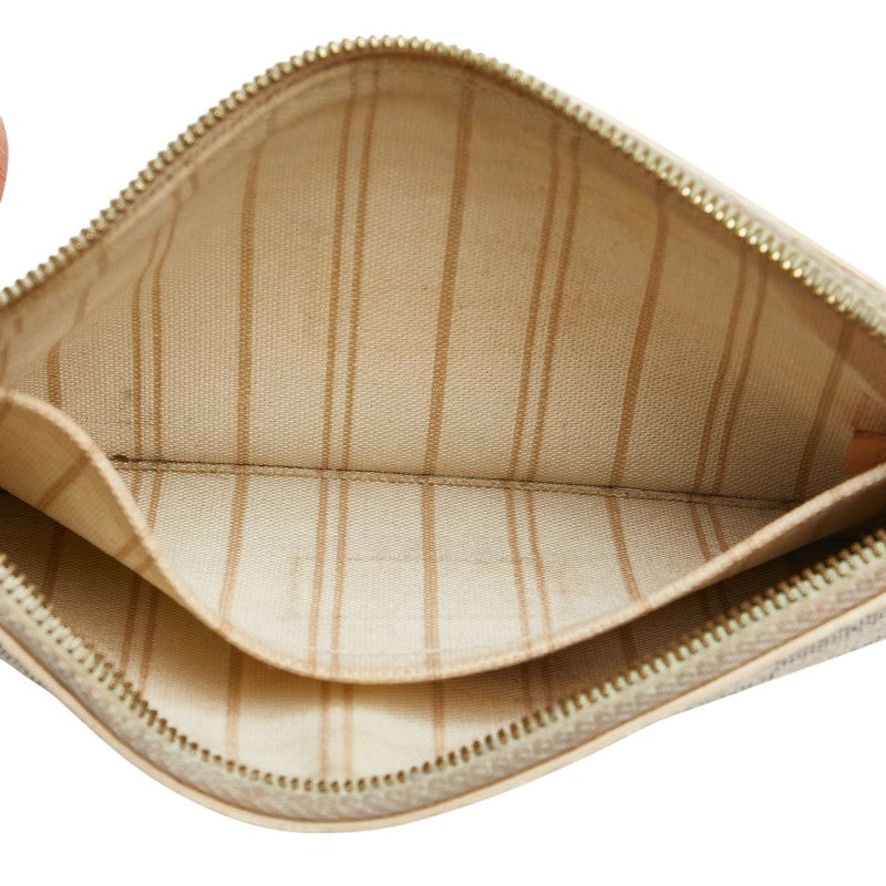 ルイ ヴィトン ダミエ アズール ネヴァーフルPM 付属品ポーチ ポーチ N51110 ホワイト PVC レザー レディース LOUIS VUITTON 【中古】