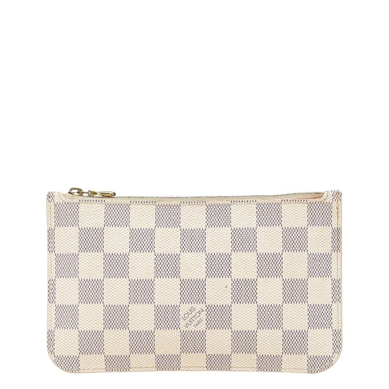 ルイ ヴィトン ダミエ アズール ネヴァーフルPM 付属品ポーチ ポーチ N51110 ホワイト PVC レザー レディース LOUIS VUITTON 【中古】