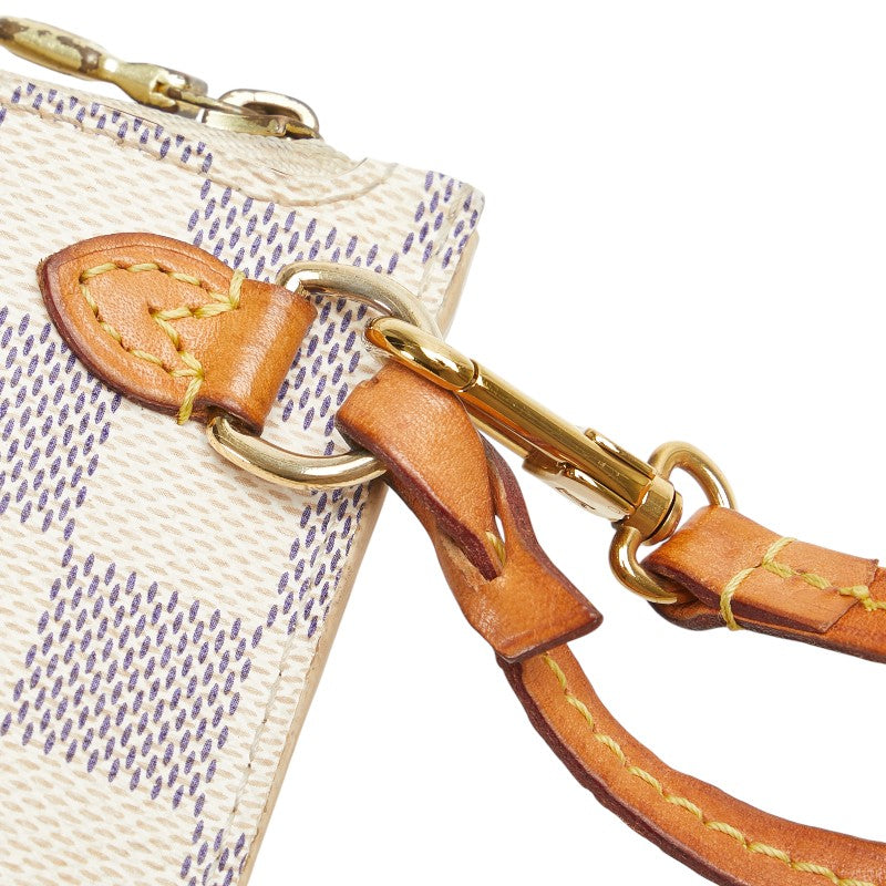 ルイ ヴィトン ダミエ アズール ネヴァーフルPM 付属品ポーチ ポーチ N51110 ホワイト PVC レザー レディース LOUIS VUITTON 【中古】
