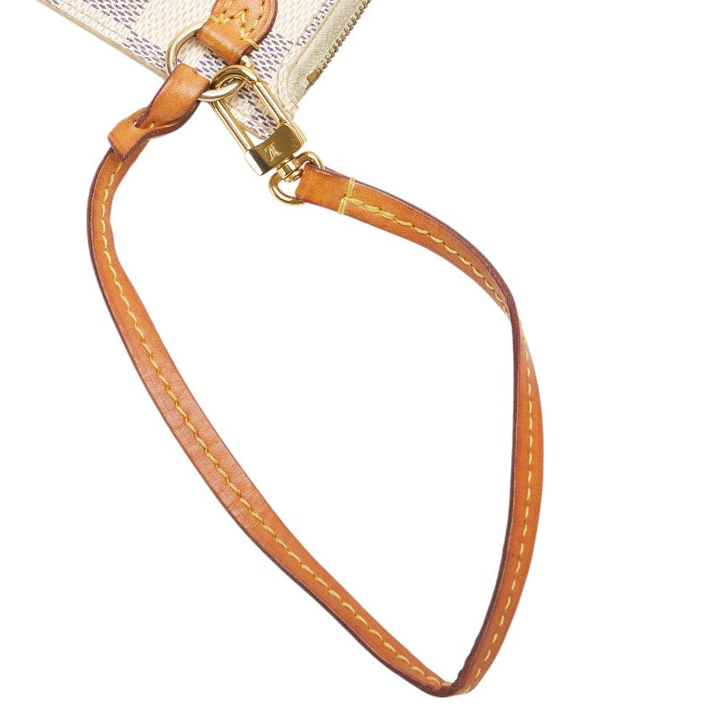 ルイ ヴィトン ダミエ アズール ネヴァーフルPM 付属品ポーチ ポーチ N51110 ホワイト PVC レザー レディース LOUIS VUITTON 【中古】