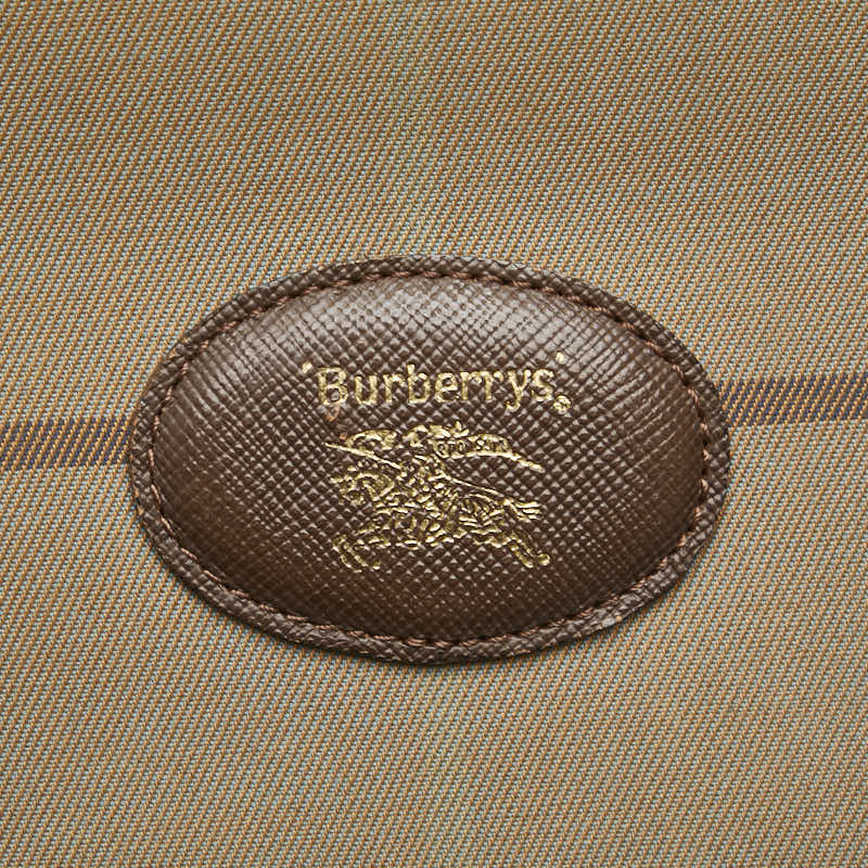 バーバリー チェック シャドーホース ハンドバッグ ミニボストンバッグ カーキ ブラウン キャンバス レザー レディース BURBERRY 【中古】