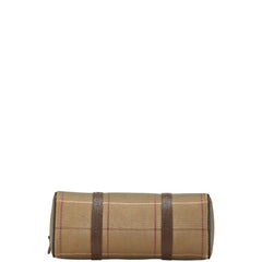 バーバリー チェック シャドーホース ハンドバッグ ミニボストンバッグ カーキ ブラウン キャンバス レザー レディース BURBERRY 【中古】