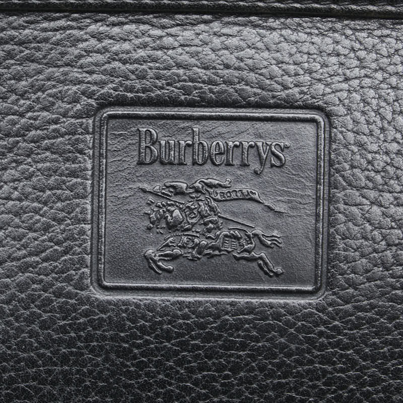 バーバリー ノバチェック シャドーホース クラッチバッグ ブラック レザー レディース BURBERRY 【中古】