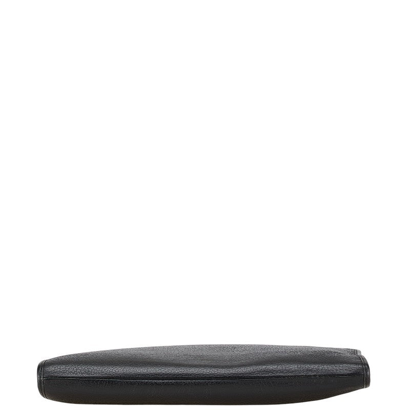 バーバリー ノバチェック シャドーホース クラッチバッグ ブラック レザー レディース BURBERRY 【中古】