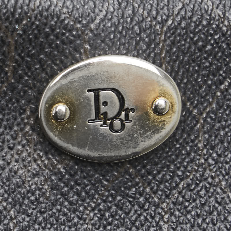 ディオール ロゴ 斜め掛け ショルダーバッグ ブラック ブラウン PVC レザー レディース Dior 【中古】