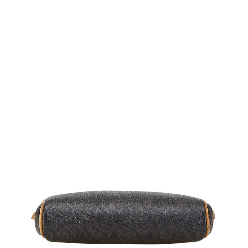 ディオール ロゴ 斜め掛け ショルダーバッグ ブラック ブラウン PVC レザー レディース Dior 【中古】