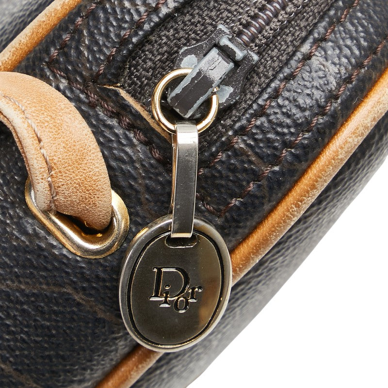ディオール ロゴ 斜め掛け ショルダーバッグ ブラック ブラウン PVC レザー レディース Dior 【中古】