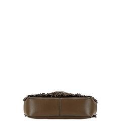 マックスマーラ フリンジ ハンドバッグ ショルダーバッグ ブラウン レザー レディース MAX MARA 【中古】