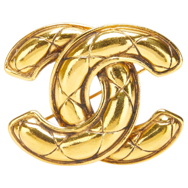 シャネル マトラッセ ココマーク ブローチ ゴールド メッキ レディース CHANEL 【中古】