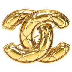 シャネル マトラッセ ココマーク ブローチ ゴールド メッキ レディース CHANEL 【中古】