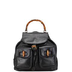 グッチ バンブー リュック バックパック 003 2058 0016 ブラック レザー レディース GUCCI 【中古】
